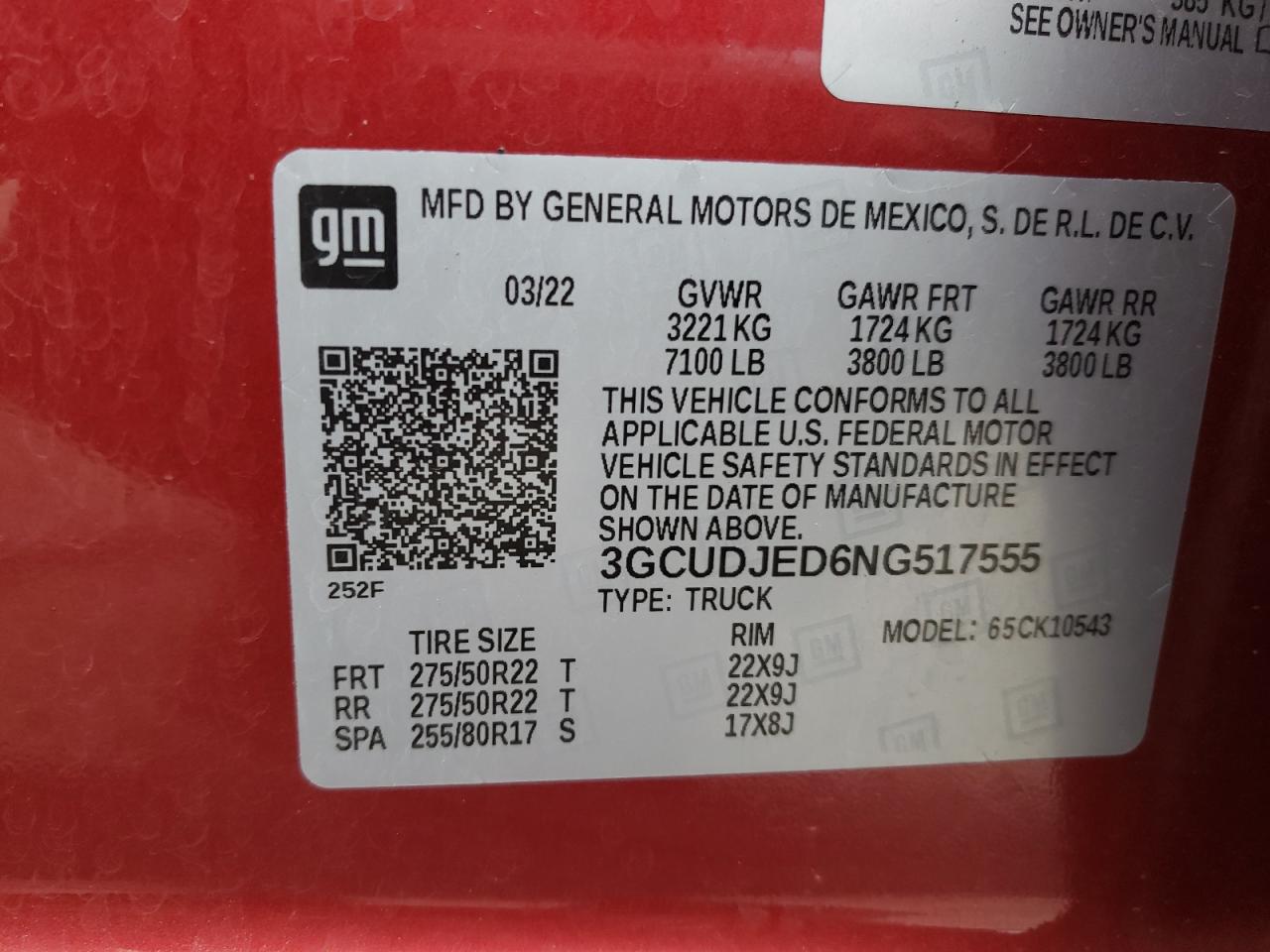 3GCUDJED6NG517555 CHEVROLET ALL Models 2022