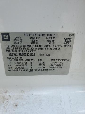 2016 CHEVROLET SILVERADO - 1GC2KUEG2GZ126138