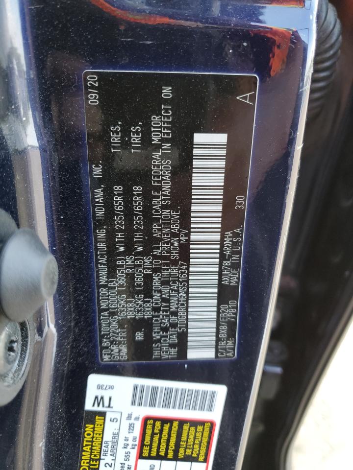 5TDGBRCH6MS516347 TOYOTA HIGHLANDER 2021