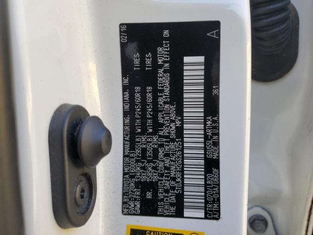 2016 Toyota Highlander Xle VIN: 5TDJKRFH2GS261251 Lot: 50806464