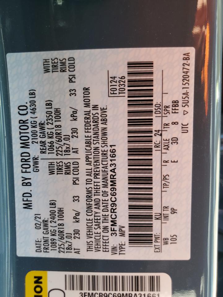 3FMCR9C69MRA31661 FORD BRONCO 2021