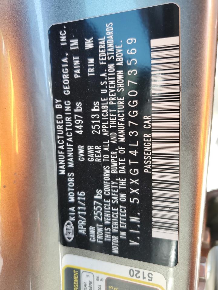 5XXGT4L37GG073569 2016 Kia Optima Lx