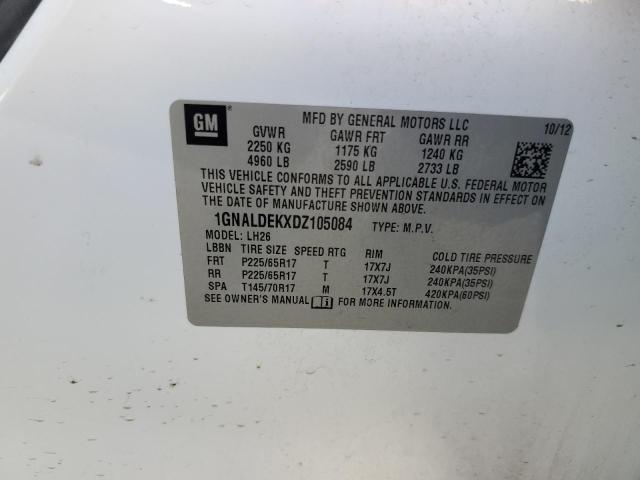 2013 Chevrolet Equinox Lt VIN: 1GNALDEKXDZ105084 Lot: 49455224