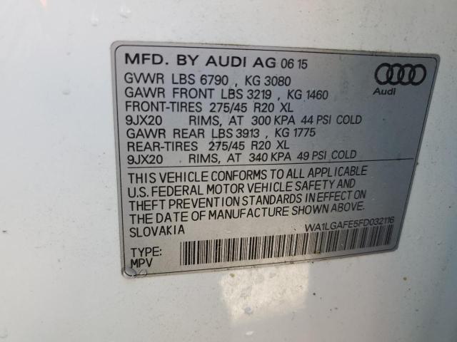 Lot #2478086775 2015 AUDI Q7 PREMIUM salvage car