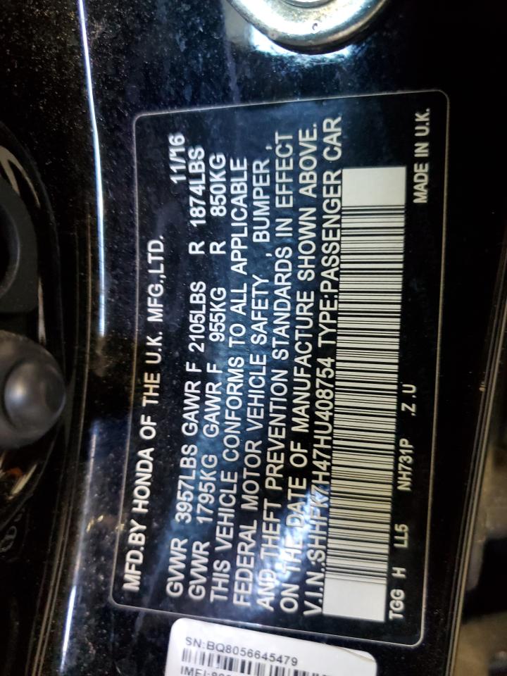 SHHFK7H47HU408754 2017 Honda Civic Sport