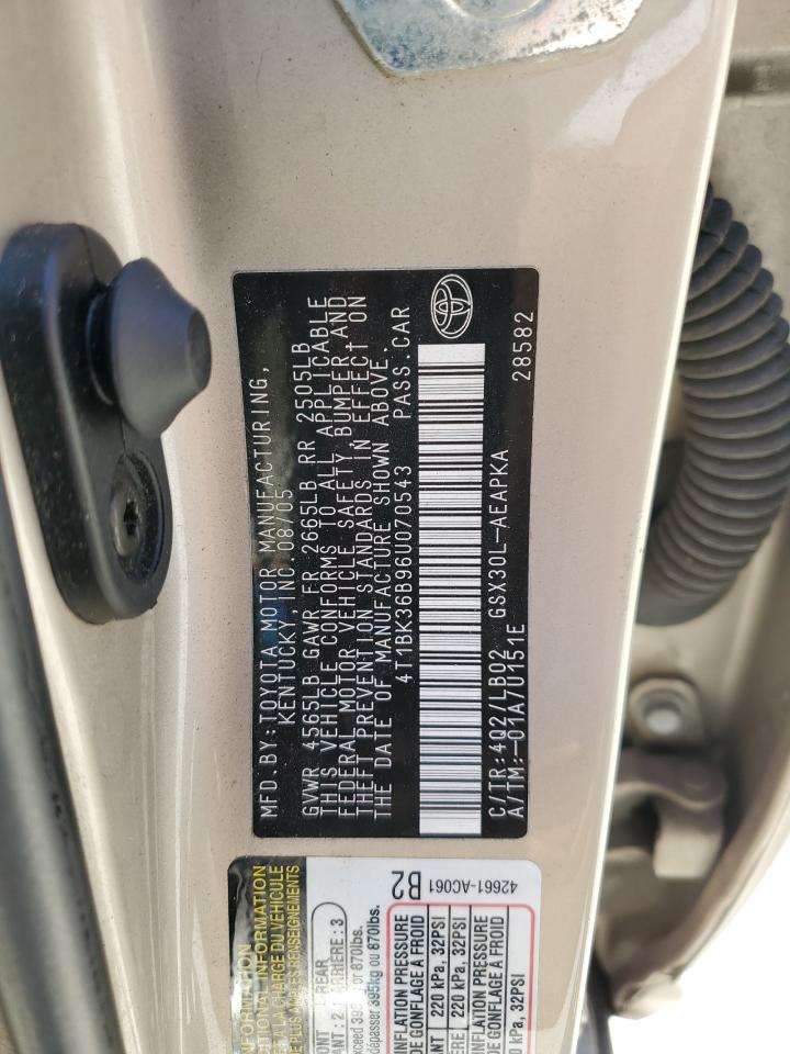 4T1BK36B96U070543 2006 Toyota Avalon Xl