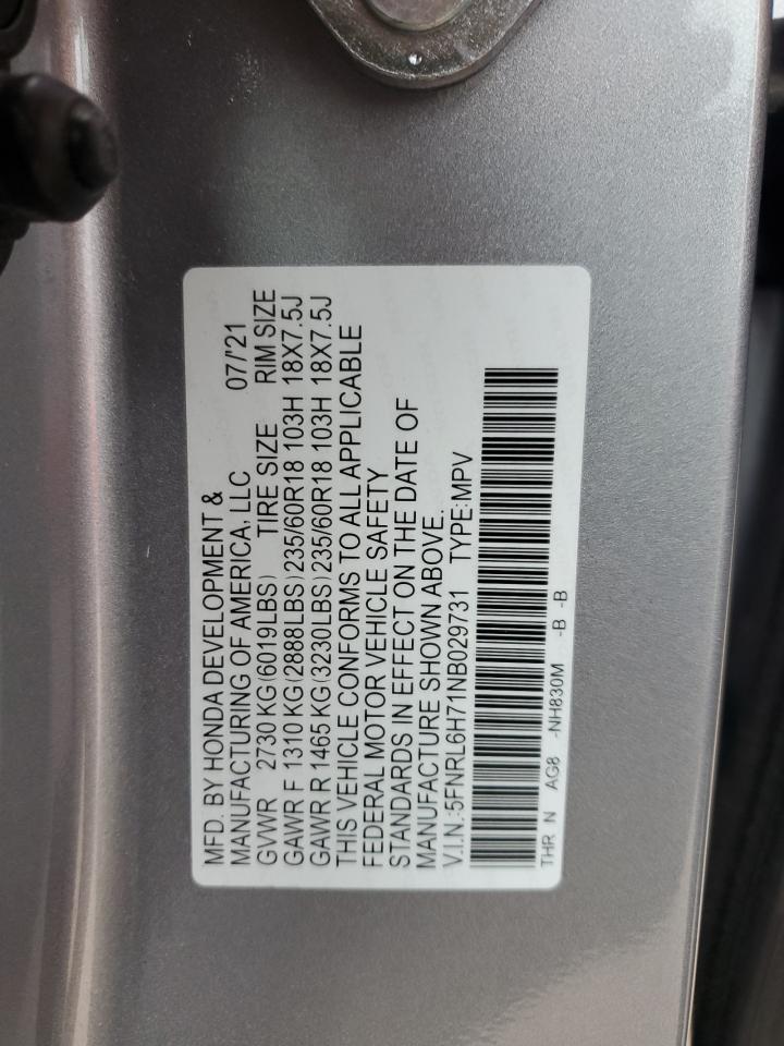 5FNRL6H71NB029731 HONDA All Models 2022