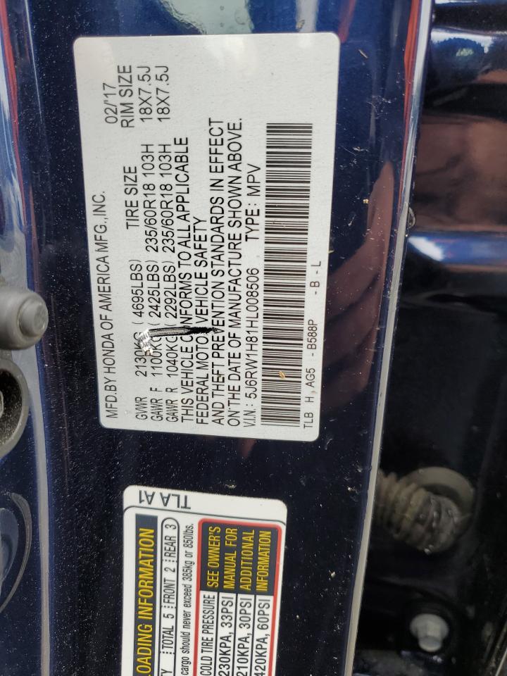 5J6RW1H81HL008506 HONDA CRV 2017