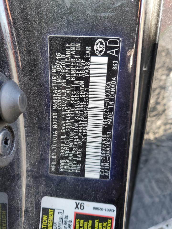 2T1BURHE9HC755571 TOYOTA COROLLA 2017