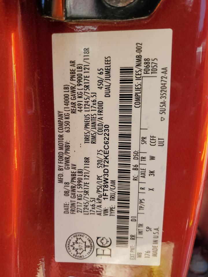 1FT8W3DT2KEC62230 FORD F350 2019