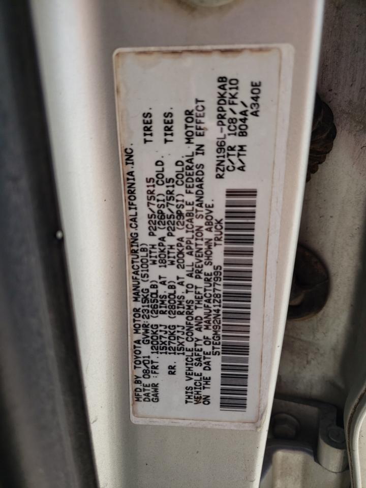 5TEGM92N41Z877995 2001 Toyota Tacoma Double Cab Prerunner