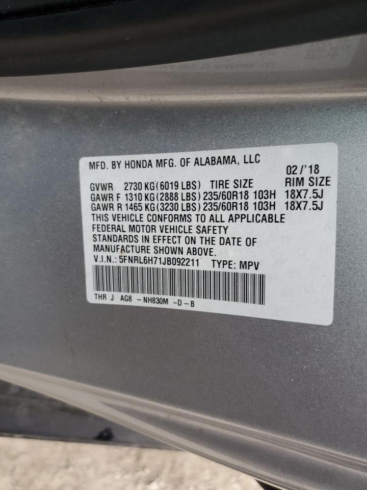 5FNRL6H71JB092211 HONDA All Models 2018