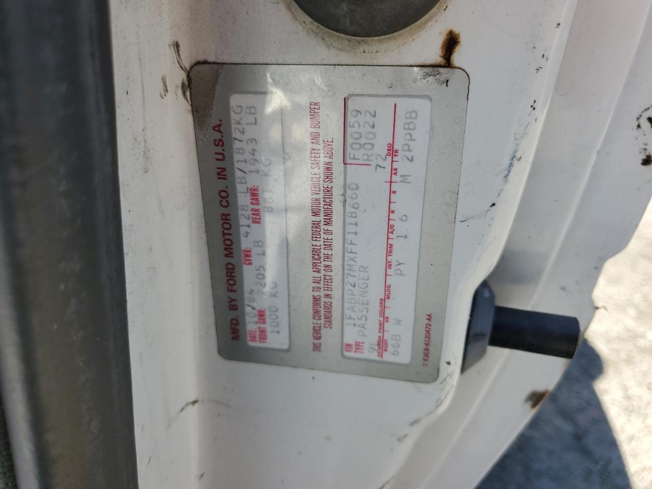 1FABP27MXFF118660 1985 Ford Mustang Lx