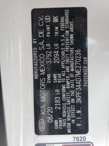 2021 Kia Forte Gt Line VIN: 3KPF34AD7ME270236 Lot: 50699534