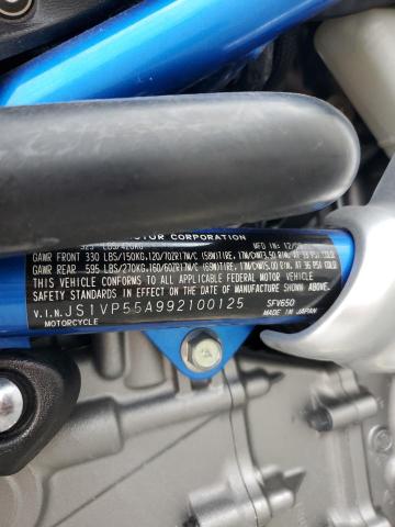 2009 SUZUKI SFV650 JS1VP55A992100125
