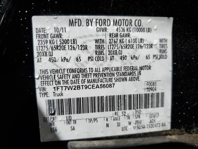 2012 Ford F250 Super Duty VIN: 1FT7W2BT9CEA56087 Lot: 49873114