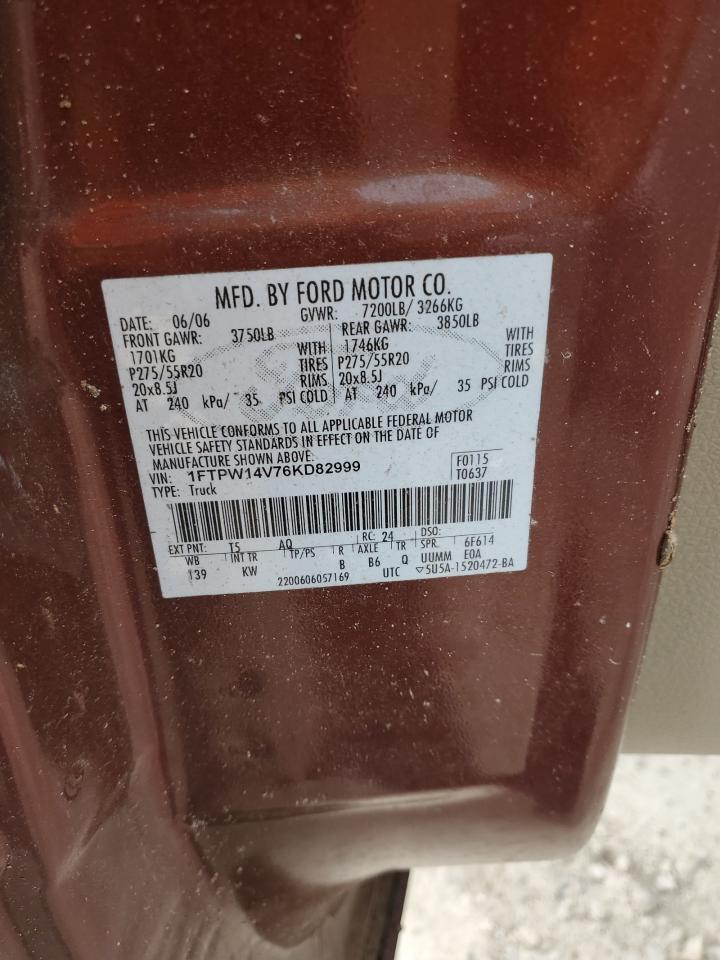 1FTPW14V76KD82999 2006 Ford F150 Supercrew