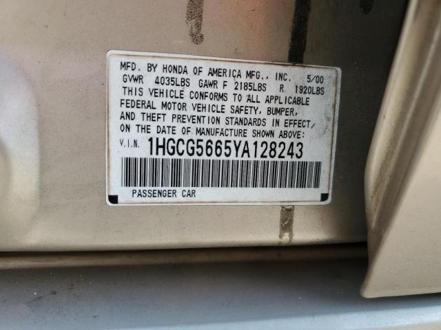 1HGCG5665YA128243 2000 Honda Accord Ex