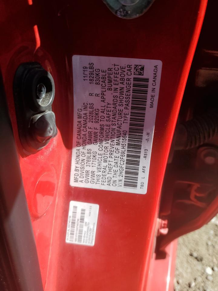 2HGFC2F69LH515640 HONDA CIVIC 2020