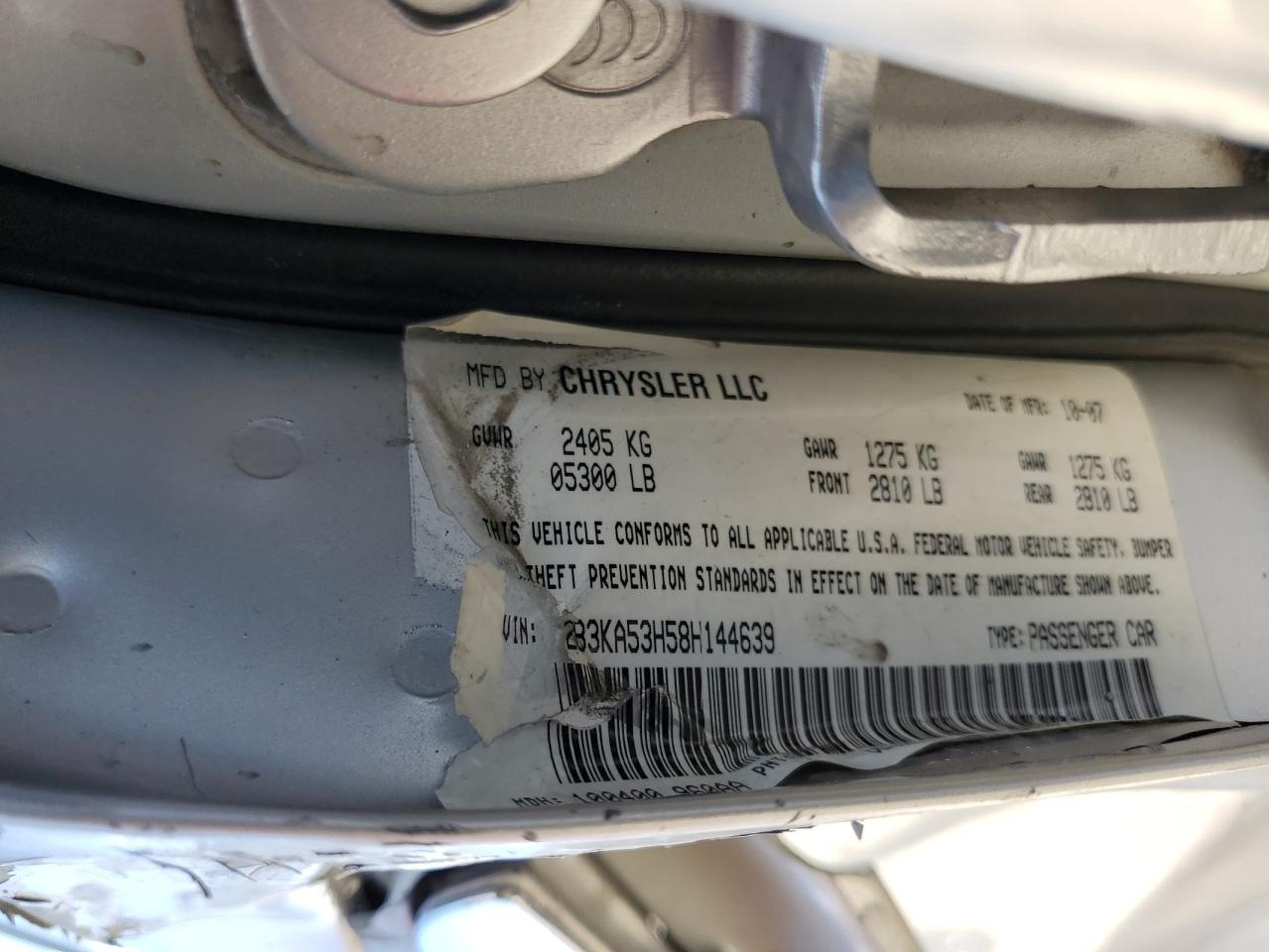 2B3KA53H58H144639 2008 Dodge Charger R/T