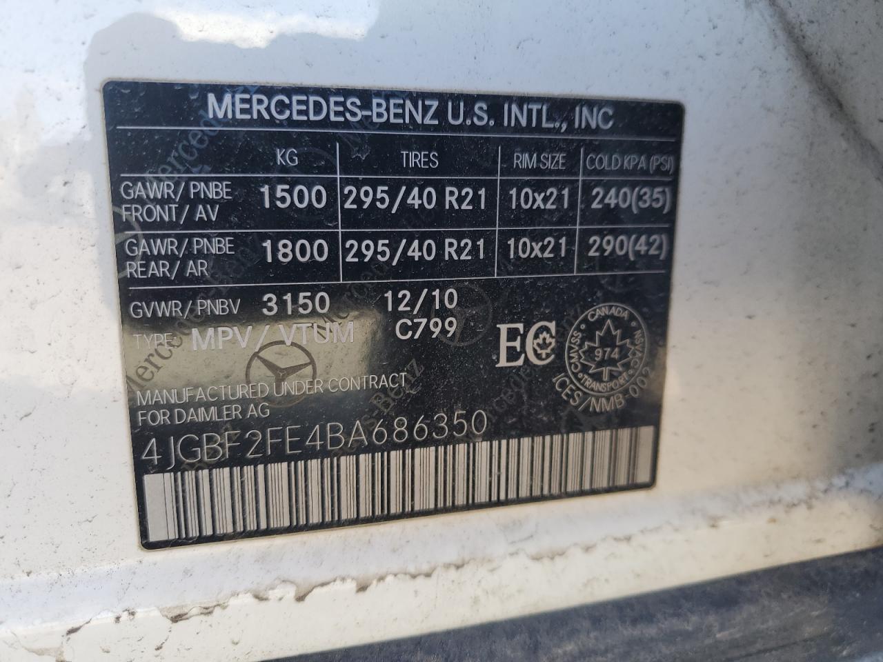 4JGBF2FE4BA686350 2011 Mercedes-Benz Gl 350 Bluetec