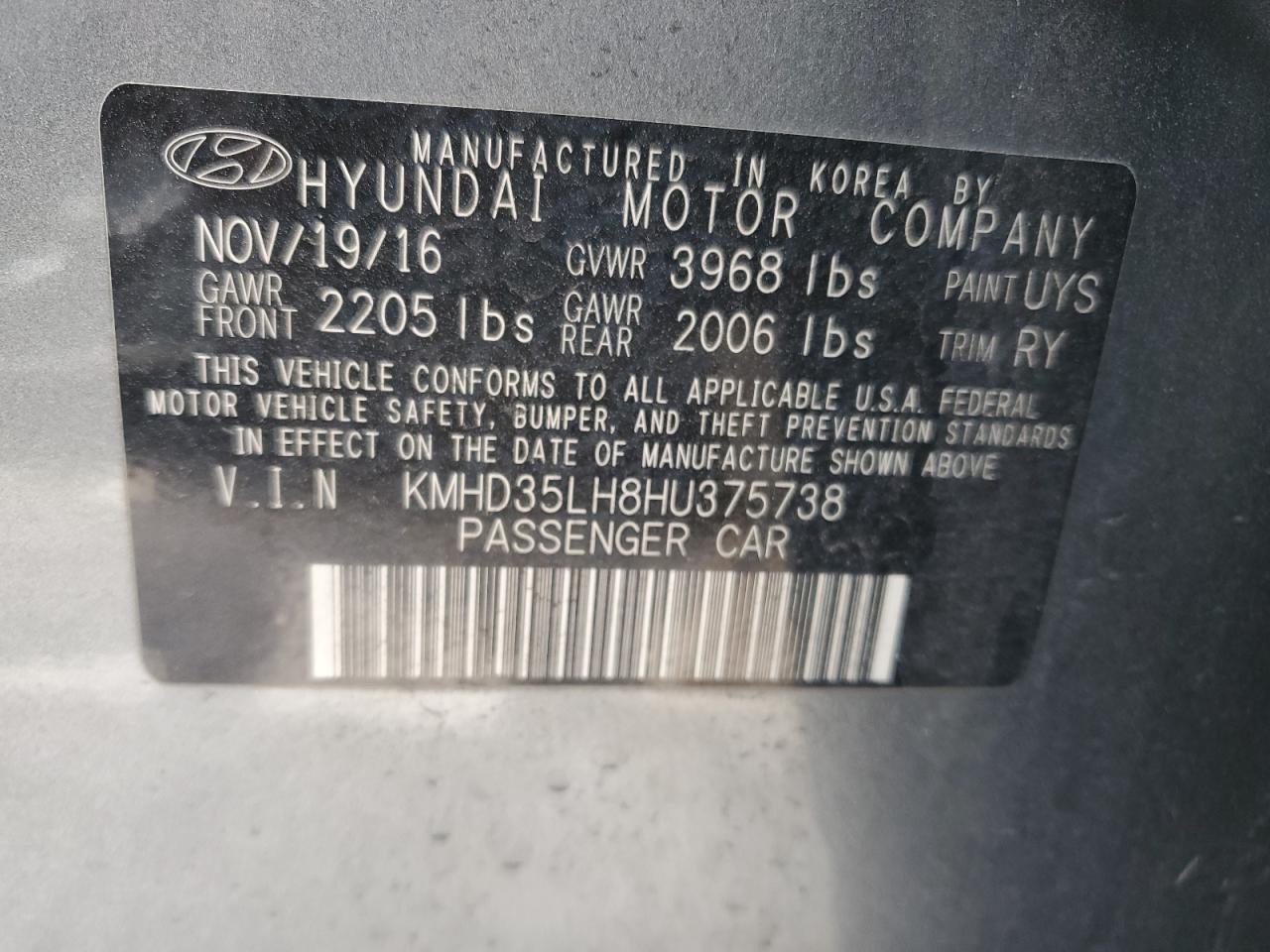 KMHD35LH8HU375738 2017 Hyundai Elantra Gt