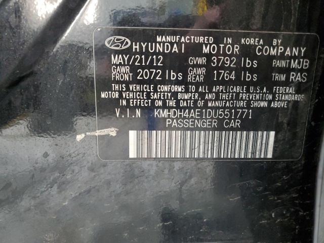 Lot #2475513953 2013 HYUNDAI ELANTRA GL salvage car