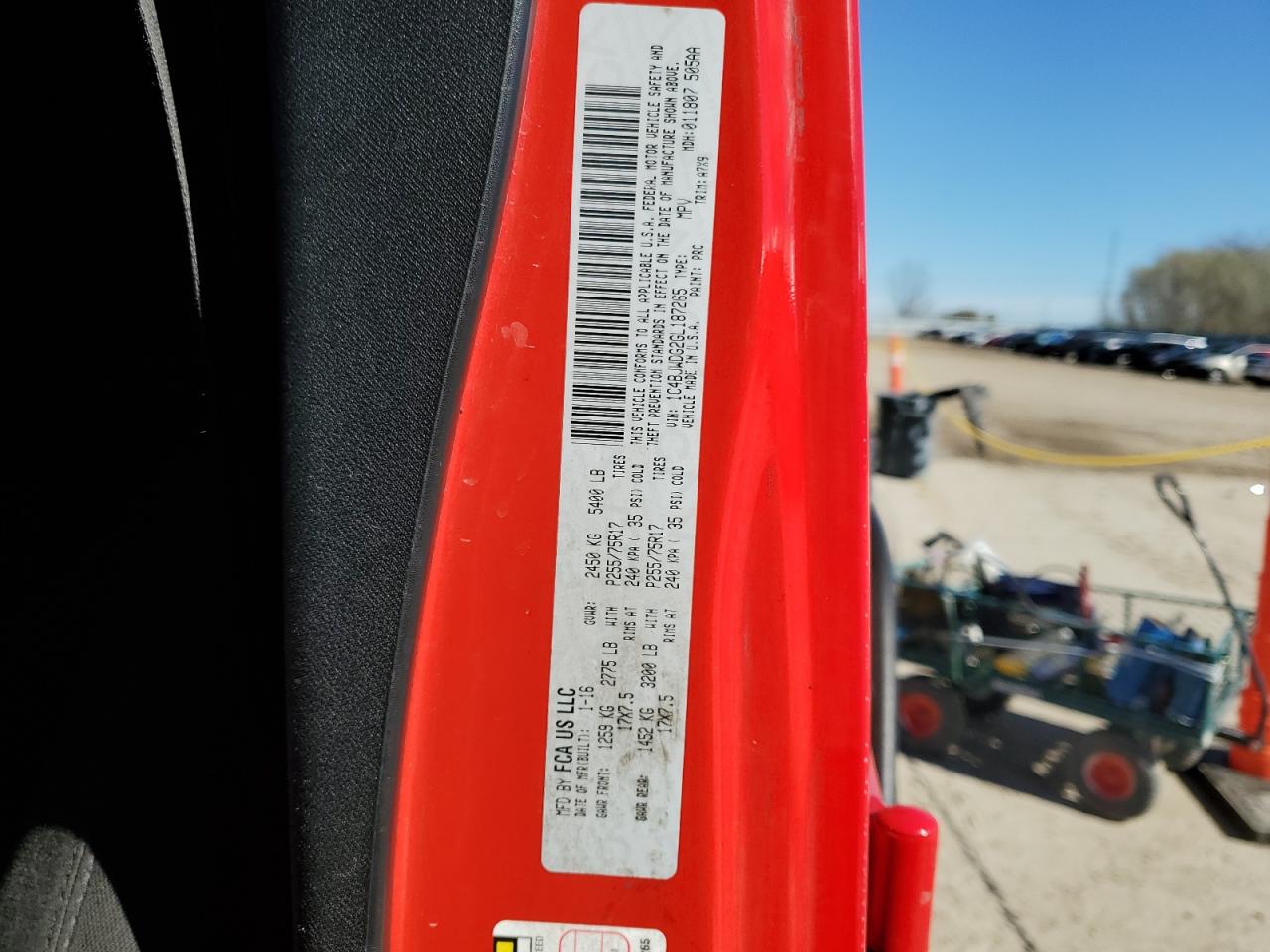 1C4BJWDG2GL187265 2016 Jeep Wrangler Unlimited Sport