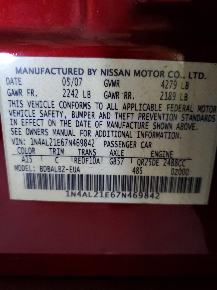 1N4AL21E67N469842 2007 Nissan Altima 2.5