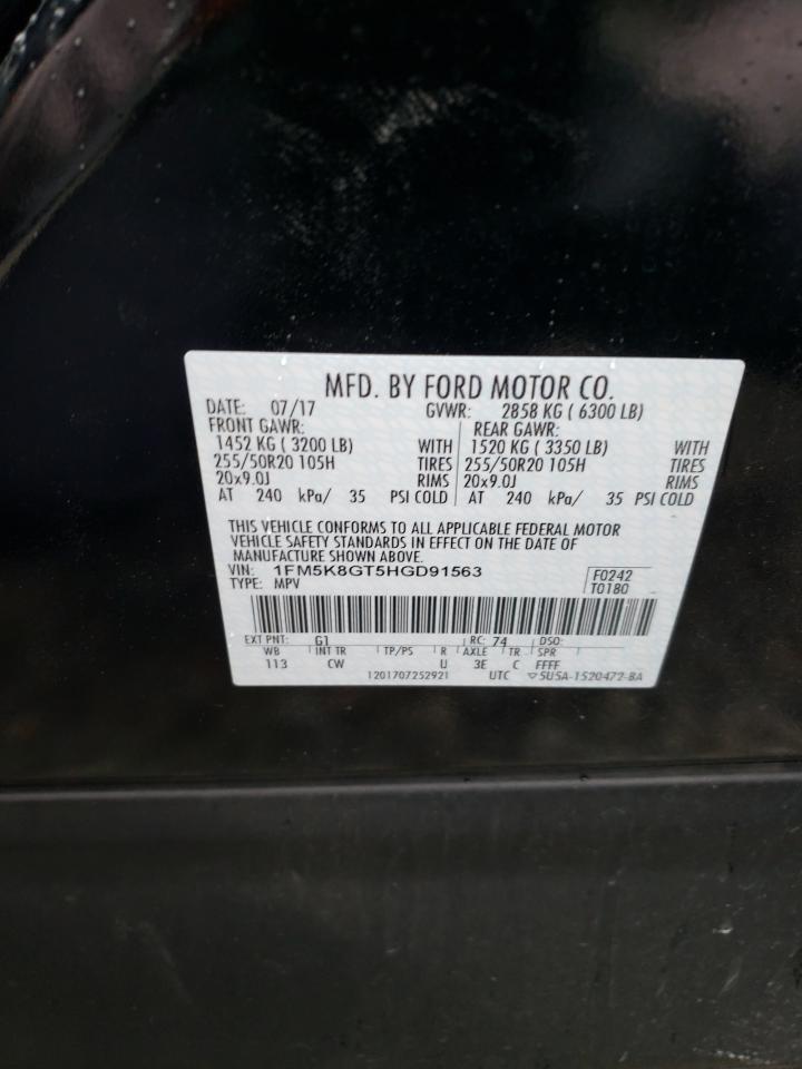 1FM5K8GT5HGD91563 FORD EXPLORER 2017