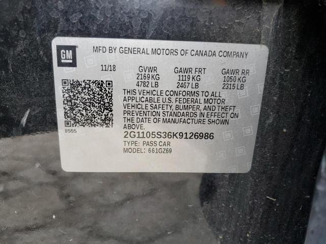 2019 Chevrolet Impala Premier VIN: 2G1105S36K9126986 Lot: 52033304