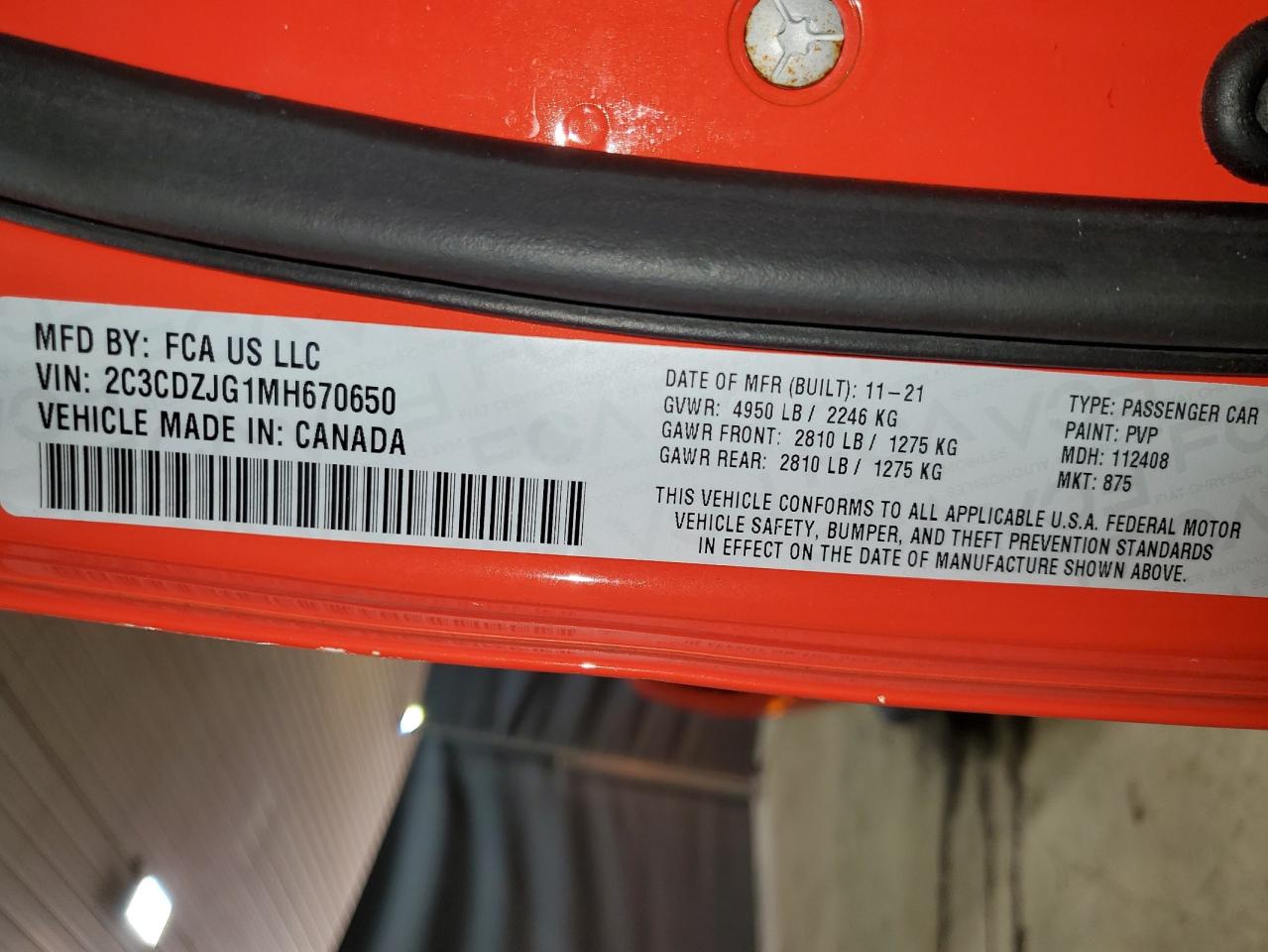 2C3CDZJG1MH670650 2021 Dodge Challenger Gt 2C3CDZJG1MH670650 2021 Dodge Challenger Gt
