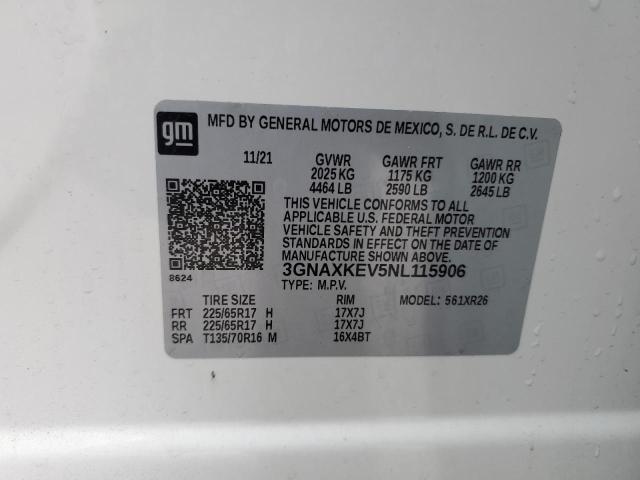 2022 CHEVROLET EQUINOX LT - 3GNAXKEV5NL115906