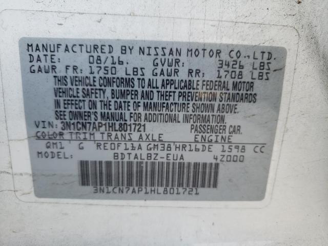 3N1CN7AP1HL801721 2017 Nissan Versa S