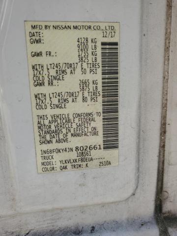 2018 Nissan Nv 1500 S VIN: 1N6BF0KY4JN802661 Lot: 50428594