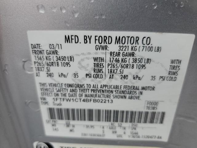 2011 Ford F150 Supercrew VIN: 1FTFW1CT4BFB02213 Lot: 51771264