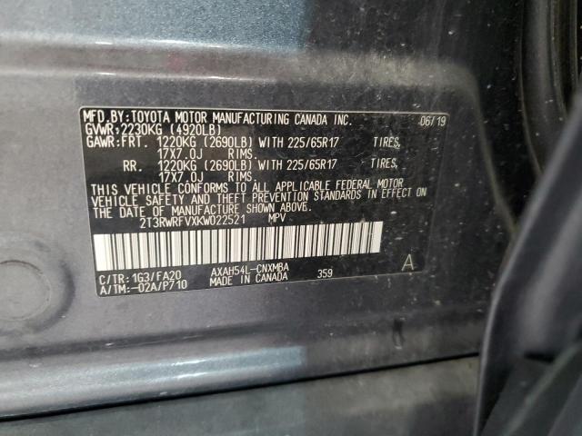 2019 TOYOTA RAV4 XLE - 2T3RWRFVXKW022521