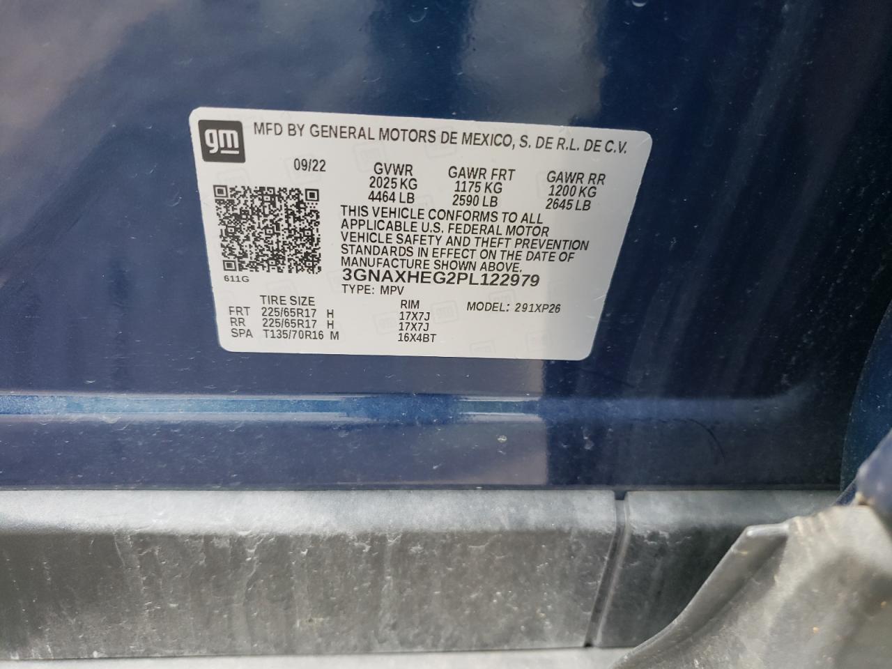 3GNAXHEG2PL122979 CHEVROLET EQUINOX 2023