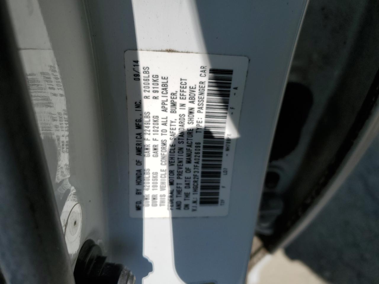 1HGCR2F37FA026096 2015 Honda Accord Lx