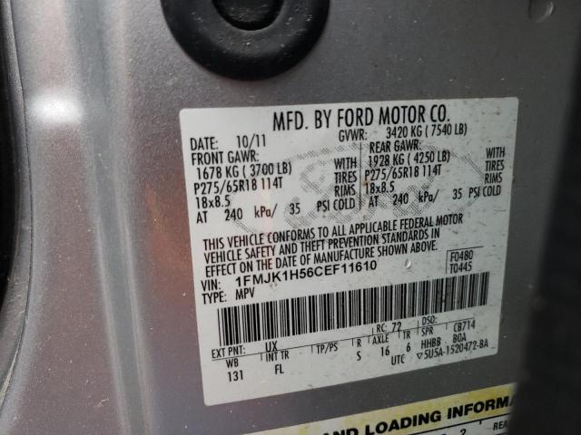 2012 Ford Expedition El Xlt VIN: 1FMJK1H56CEF11610 Lot: 50622814