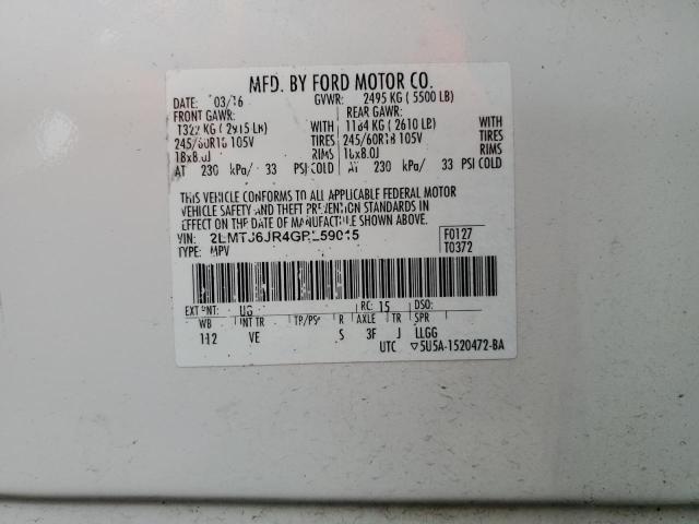 2016 LINCOLN MKX PREMIE 2LMTJ6JR4GBL59015