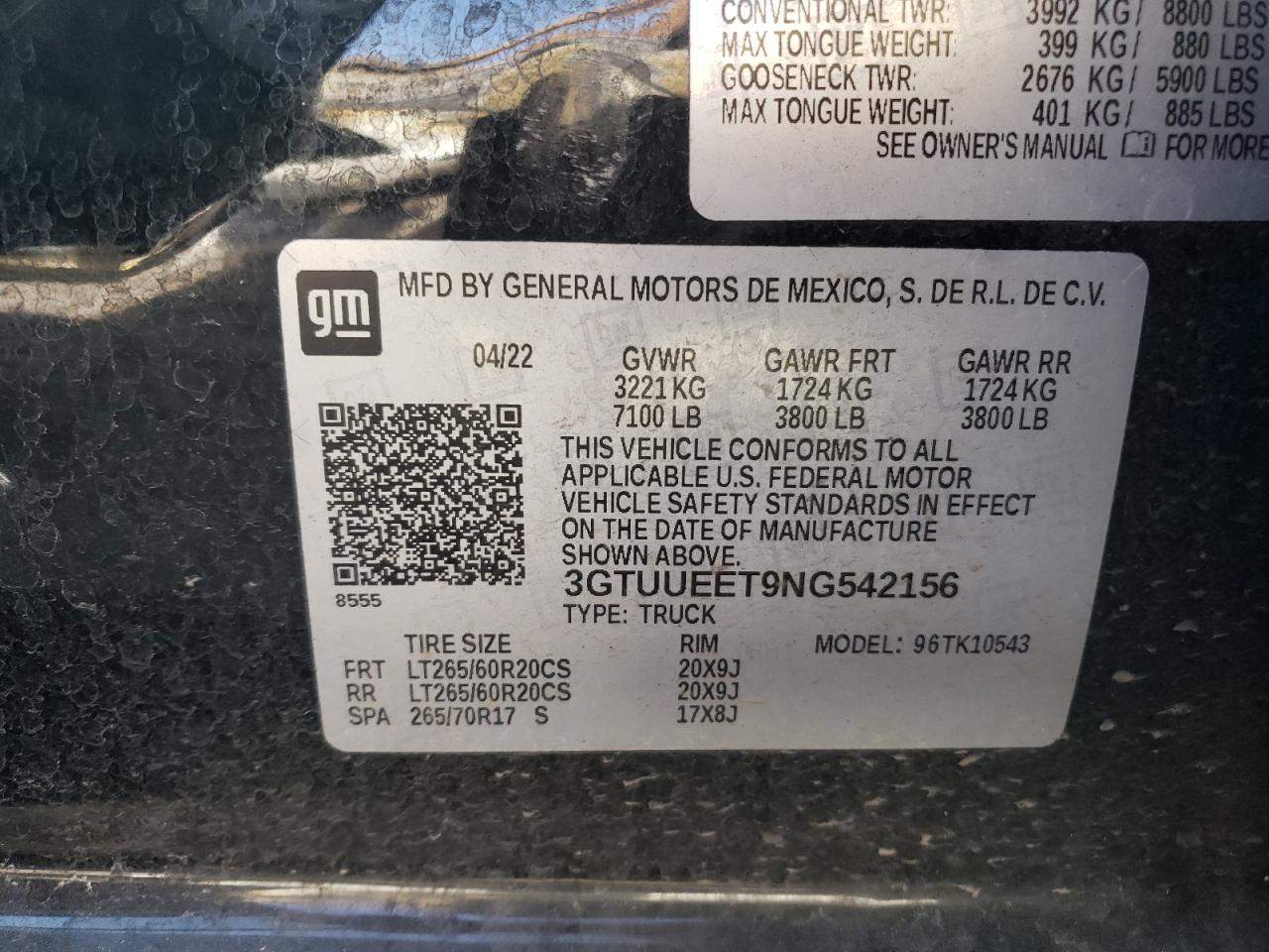 3GTUUEET9NG542156 2022 GMC Sierra K1500 At4