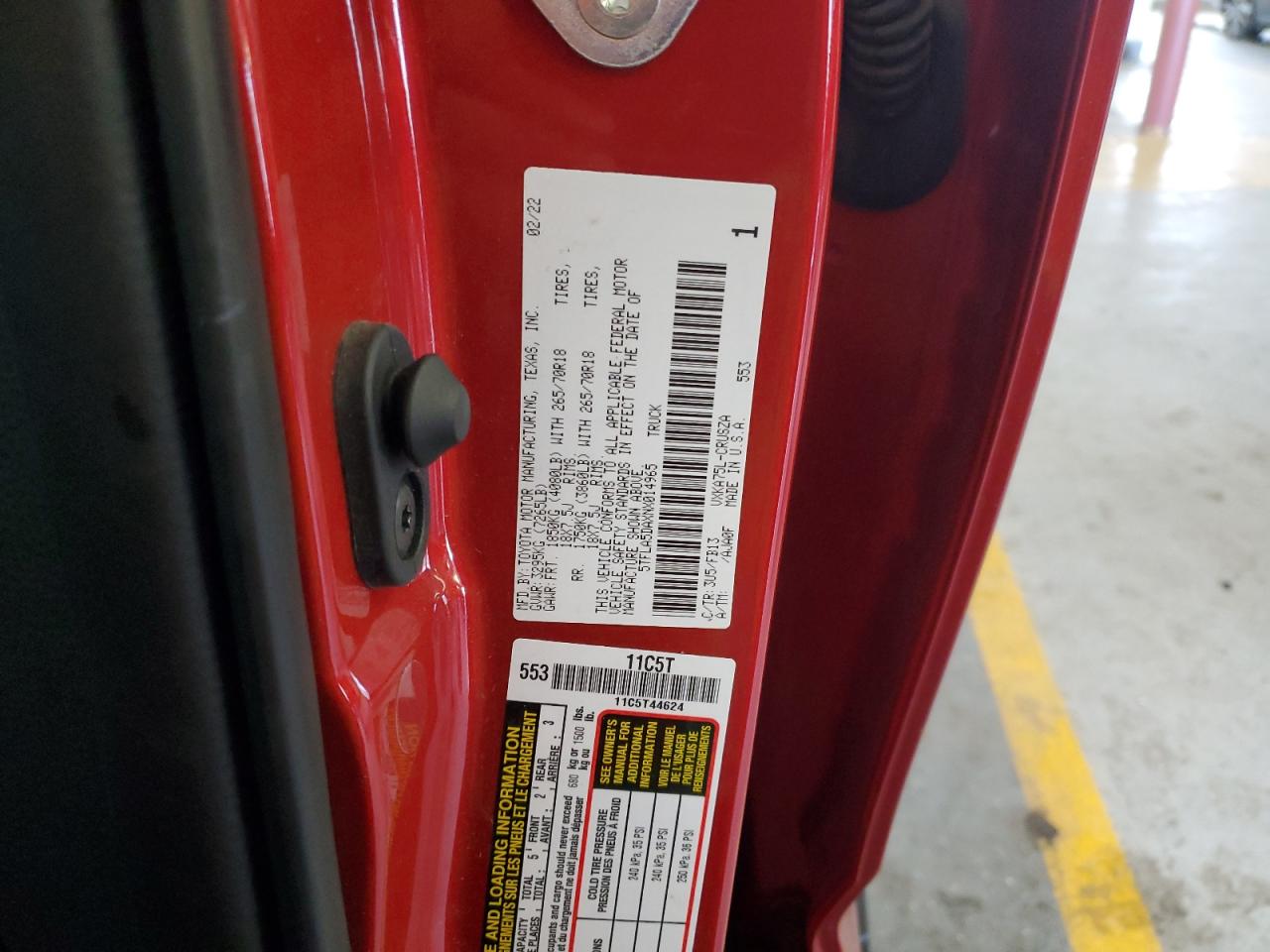 5TFLA5DAXNX014965 TOYOTA TUNDRA 2022