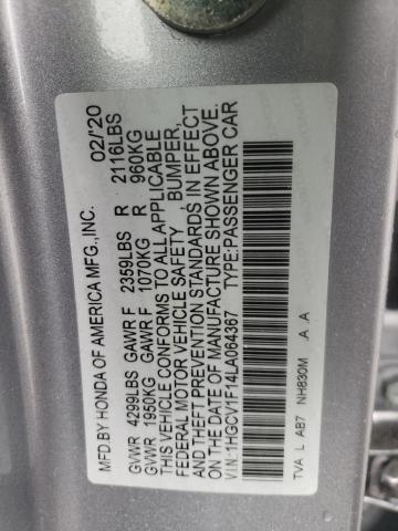 2020 HONDA ACCORD LX 1HGCV1F14LA064367  49490834