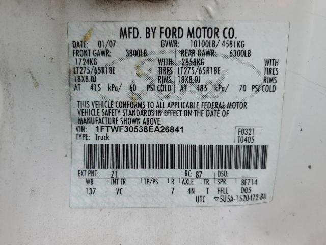 2008 Ford F350 Srw Super Duty VIN: 1FTWF30538EA26841 Lot: 51133394