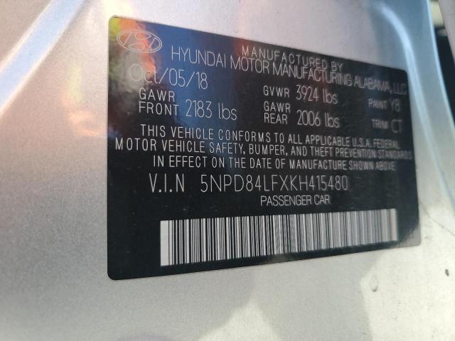 2019 Hyundai Elantra Sel VIN: 5NPD84LFXKH415480 Lot: 52885154