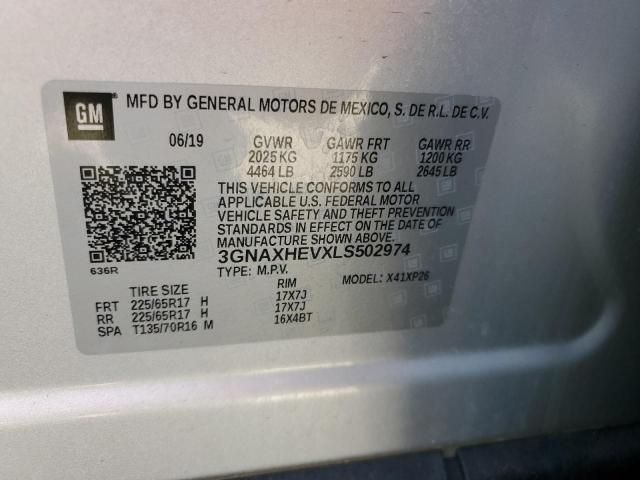 2020 Chevrolet Equinox Ls VIN: 3GNAXHEVXLS502974 Lot: 52019894