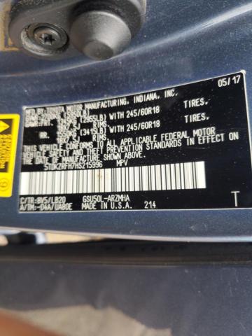 2017 Toyota Highlander Se VIN: 5TDKZRFH7HS215996 Lot: 49227274