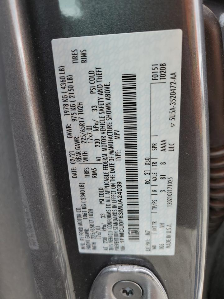 1FMCU0F63MUA24039 2021 Ford Escape S