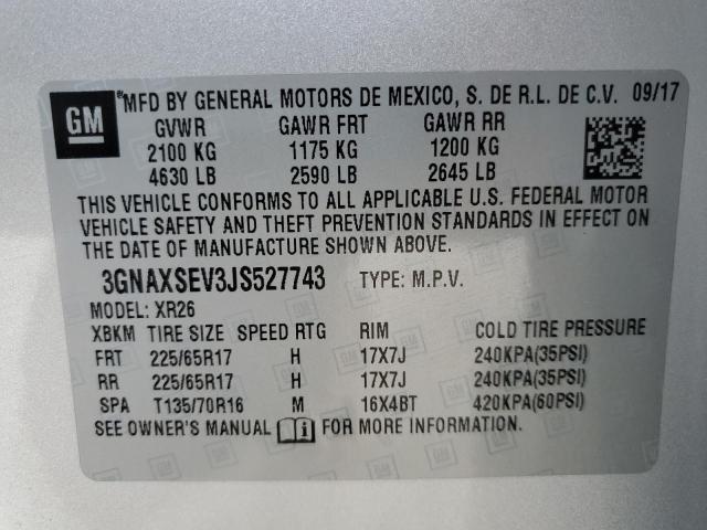 3GNAXSEV3JS527743 CHEVROLET EQUINOX 2018